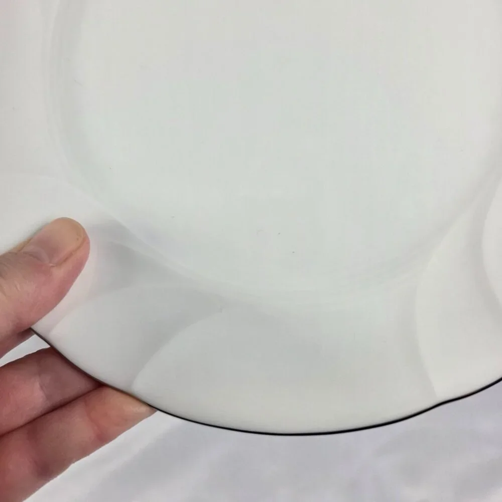 TWO Mikasa Wedding Band Platinum Salad Plates Swirled Platinum Trim